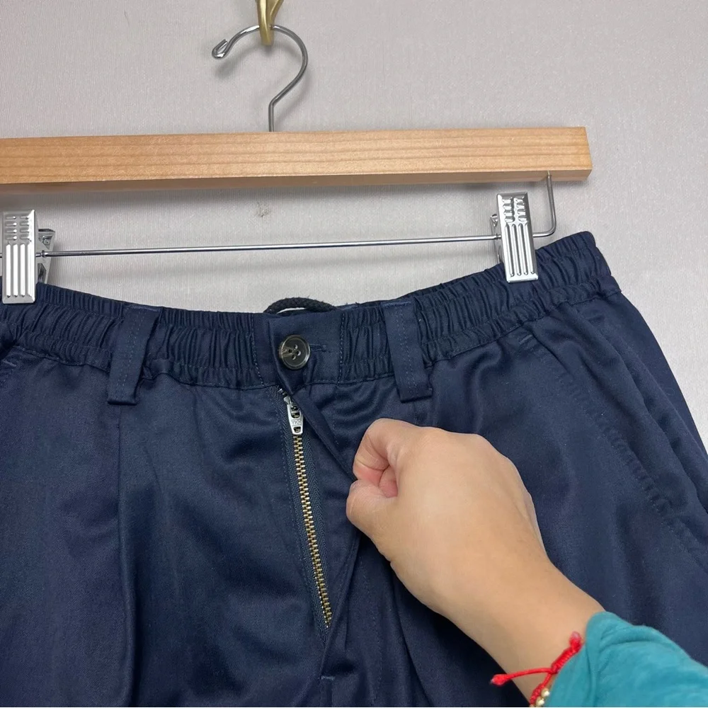 Saturdays NYC Blue Drawstring Shorts Wool Blend‎ Size XS 8”